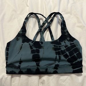 Blue and black tie dye lululemon sports bra size 4